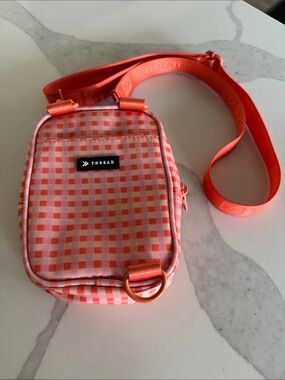 THREAD Coral Gingham Crossbody Bag - Coral/Pink/Orange